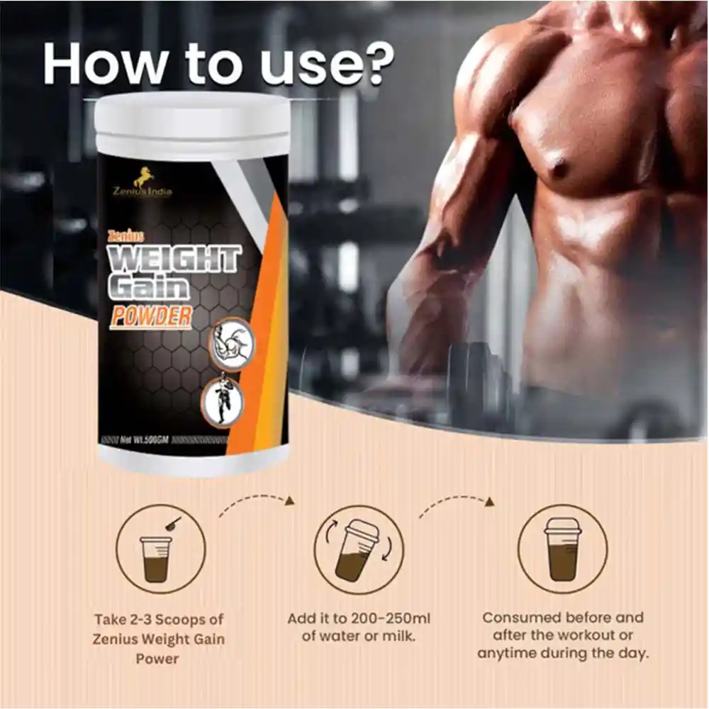 Zenius Weight Gain Powder For Men & Women 500gm on itshemp.in