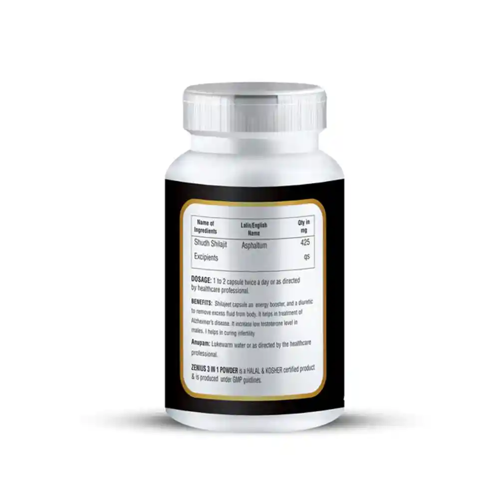 Zenius Shilajeet Capsule 100gm, 30 capsules on itshemp.in