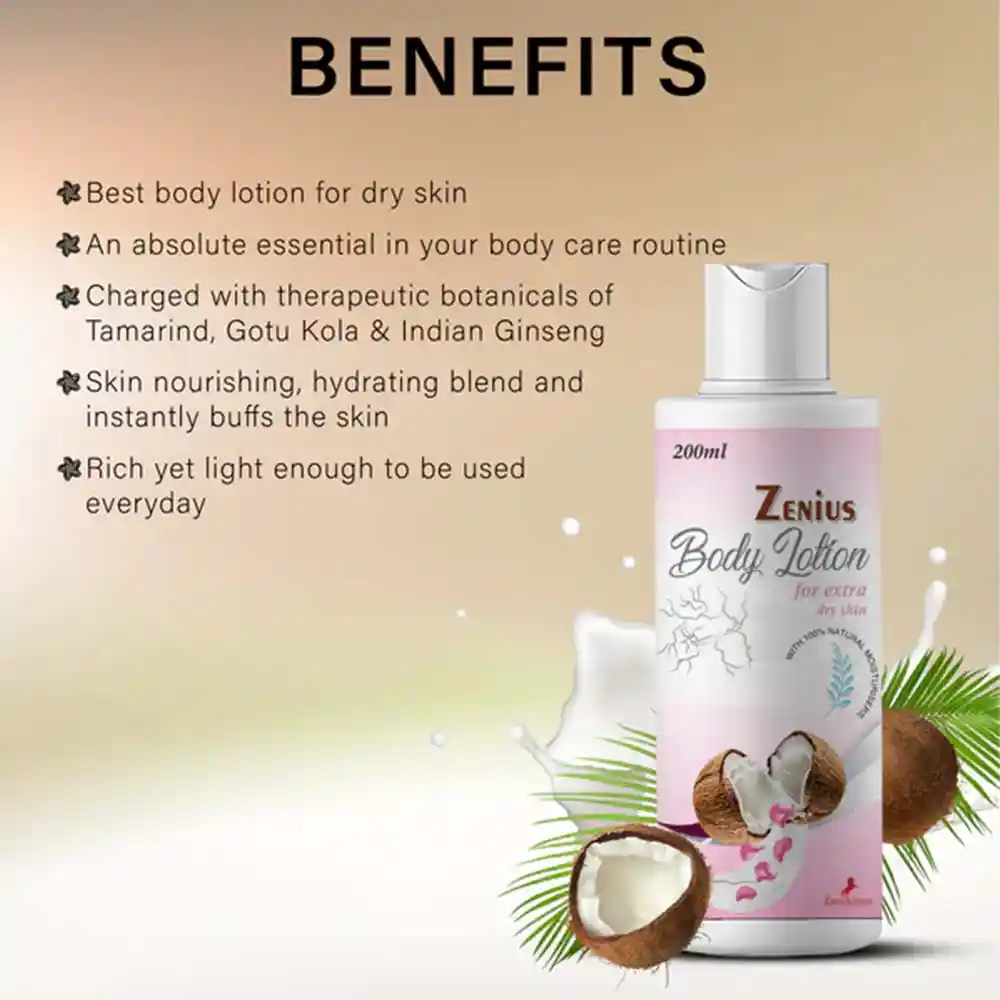 Zenius Body Lotion For Dry Skin & Remove All Sketch Marks Naturally 200ml on itshemp.in