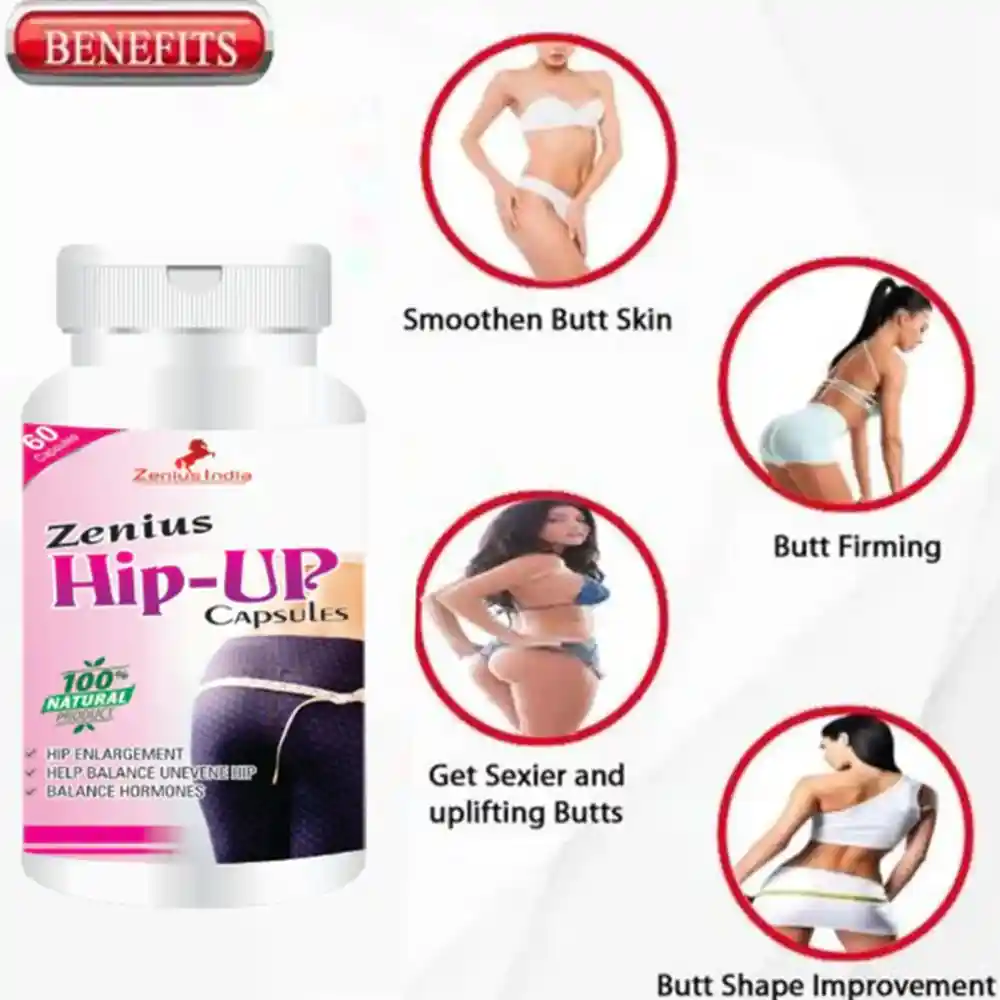 Zenius Hip-Up Capsule For Hips & Butt Enlargement 100gm, 60 Capsules on itshemp.in