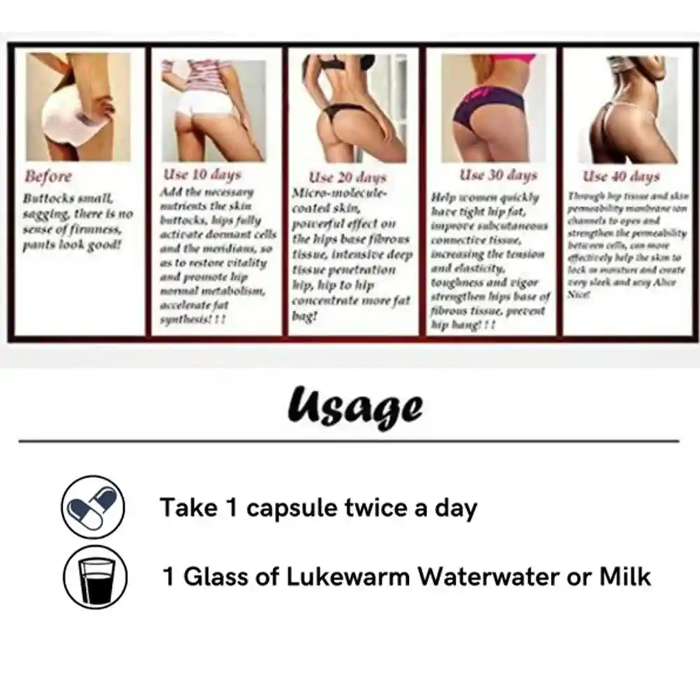 Zenius Hip-Up Capsule For Hips & Butt Enlargement 100gm, 60 Capsules on itshemp.in