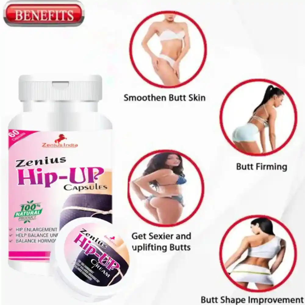 Zenius Hip Up Kit For Hip Enhancing Cream & Butt Tightening Capsules, 50gm Cream & 60 Capsules on itshemp.in