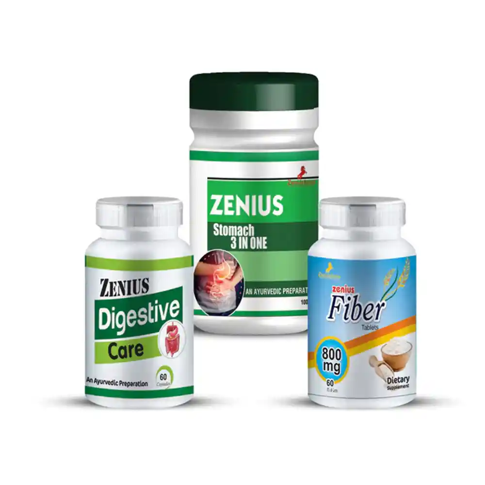 Zenius Digestive Care Kit For Fat Burner, Cholesterol Control, 60 Capsules & 60 Tablets & 100gm Powder on itshemp.in