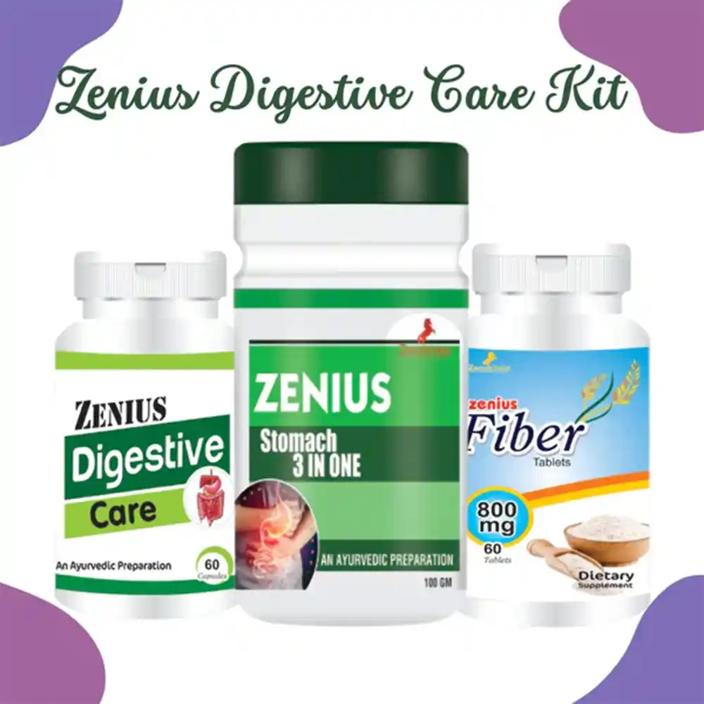 Zenius Digestive Care Kit For Fat Burner, Cholesterol Control, 60 Capsules & 60 Tablets & 100gm Powder on itshemp.in