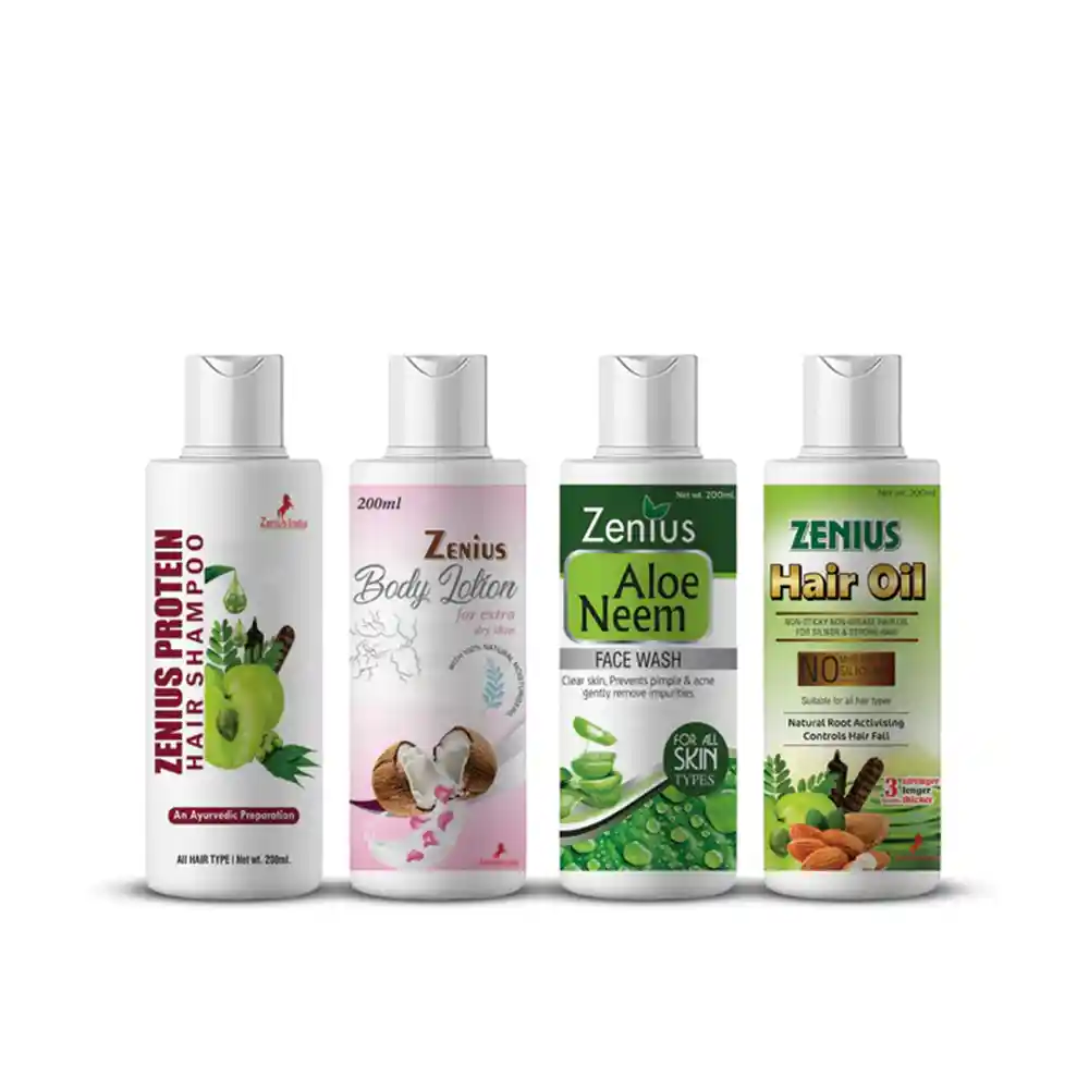 80_1 Zenius Beauty Care Kit Combo Of Shampoo, Body Lotion, Hair Oil & Aloe Neem Facewash on itshemp.in