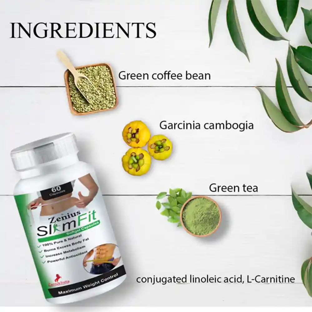 Zenius Slim Fit Capsule For Weight Loss Medicine Ayurvedic Fat Burner 100gm, 60 Capsules on itshemp.in