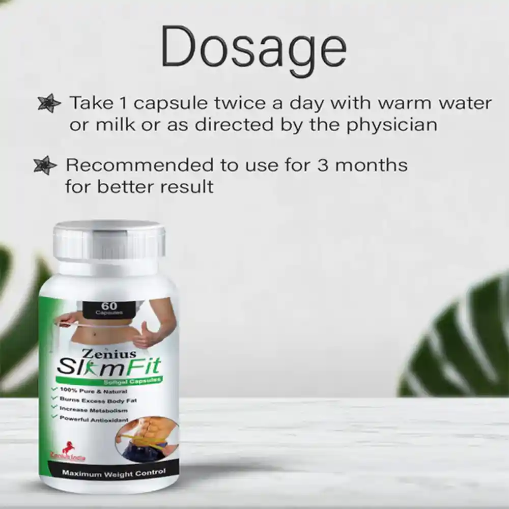 Zenius Slim Fit Capsule For Weight Loss Medicine Ayurvedic Fat Burner 100gm, 60 Capsules on itshemp.in