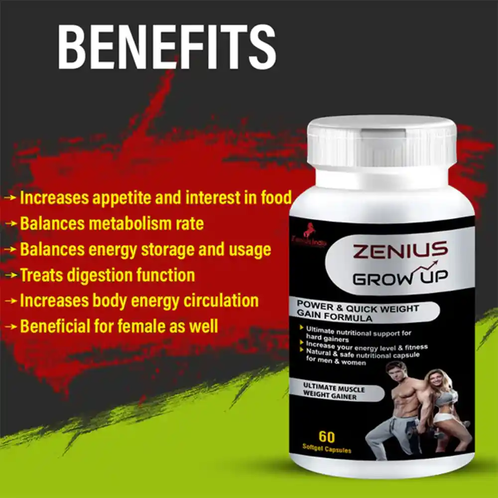 Zenius Grow Up Capsule For Weight Gain & Health Supplements For Men & Women 100gm, 60 Capsuleson itshemp.in