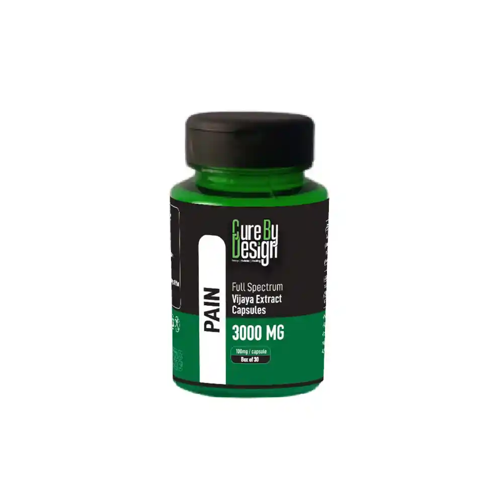 CD033085_1 Cure By Design Pain – Vijaya Full Spectrum Capsule – THC Dominant (1:4 – CBD:THC ), 3000 MG on itshemp.in