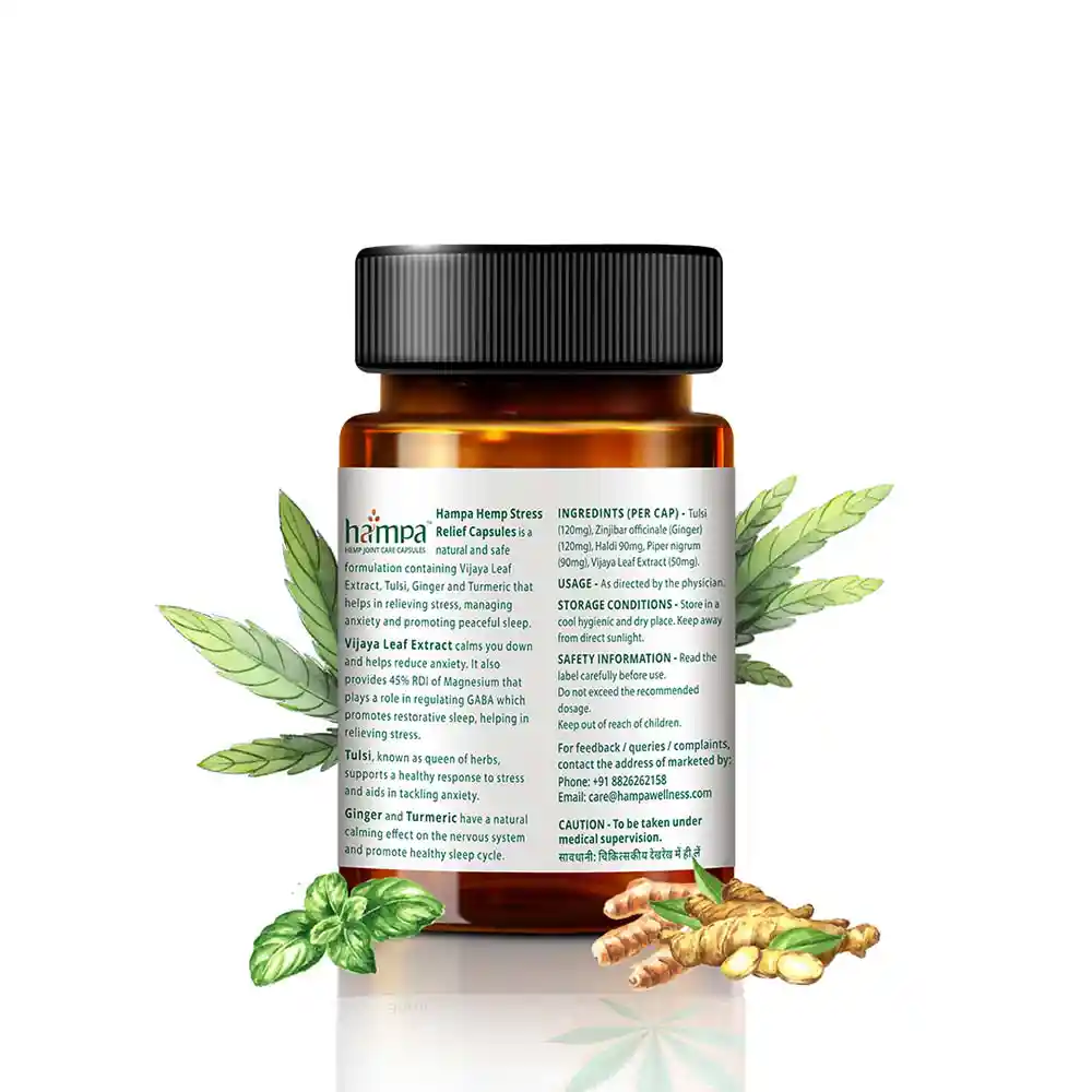 Hampa Stress Relief Capsules, 15 Capsule of 50mg each - Image 5