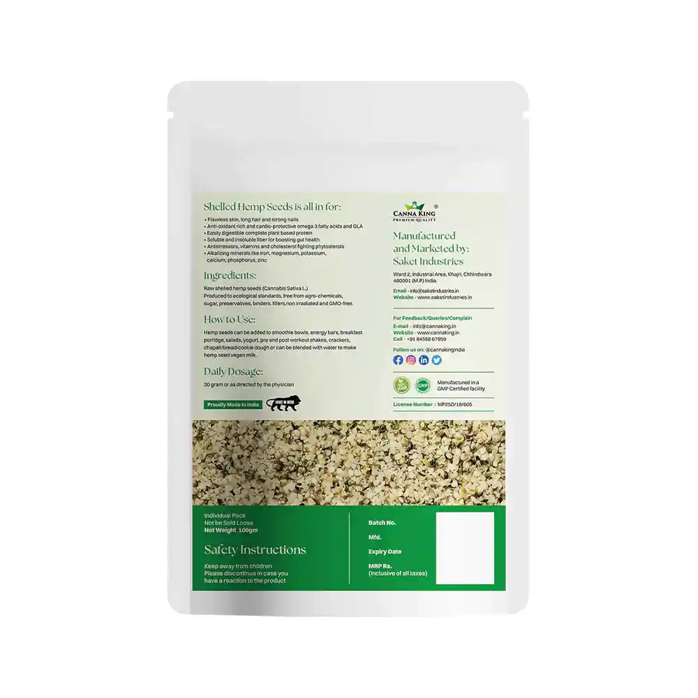 Cannaking Hemp Hearts (100gm-500gm) on itshemp.in