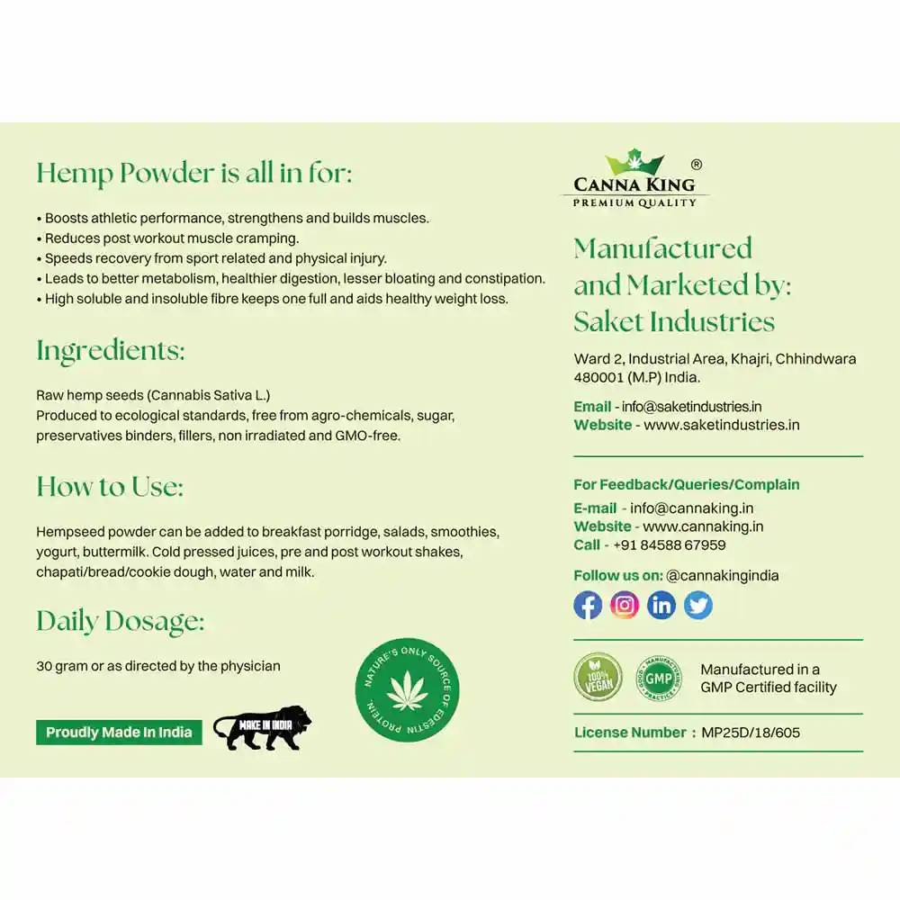 Cannaking Hemp Powder (100gm-500gm) on itshemp.in