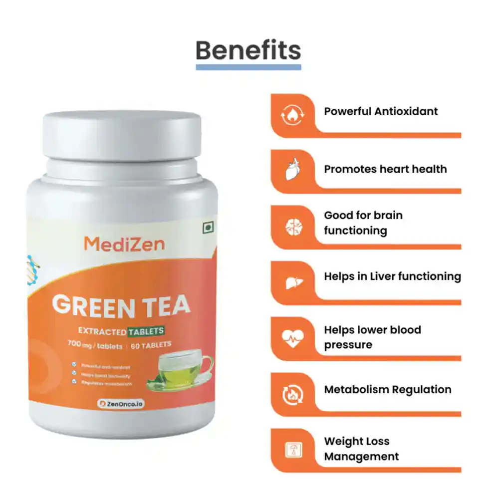 MediZen Green Tea Extract for High-Potency Antioxidant Support, 700mg (60 Tablets) on itshemp.in