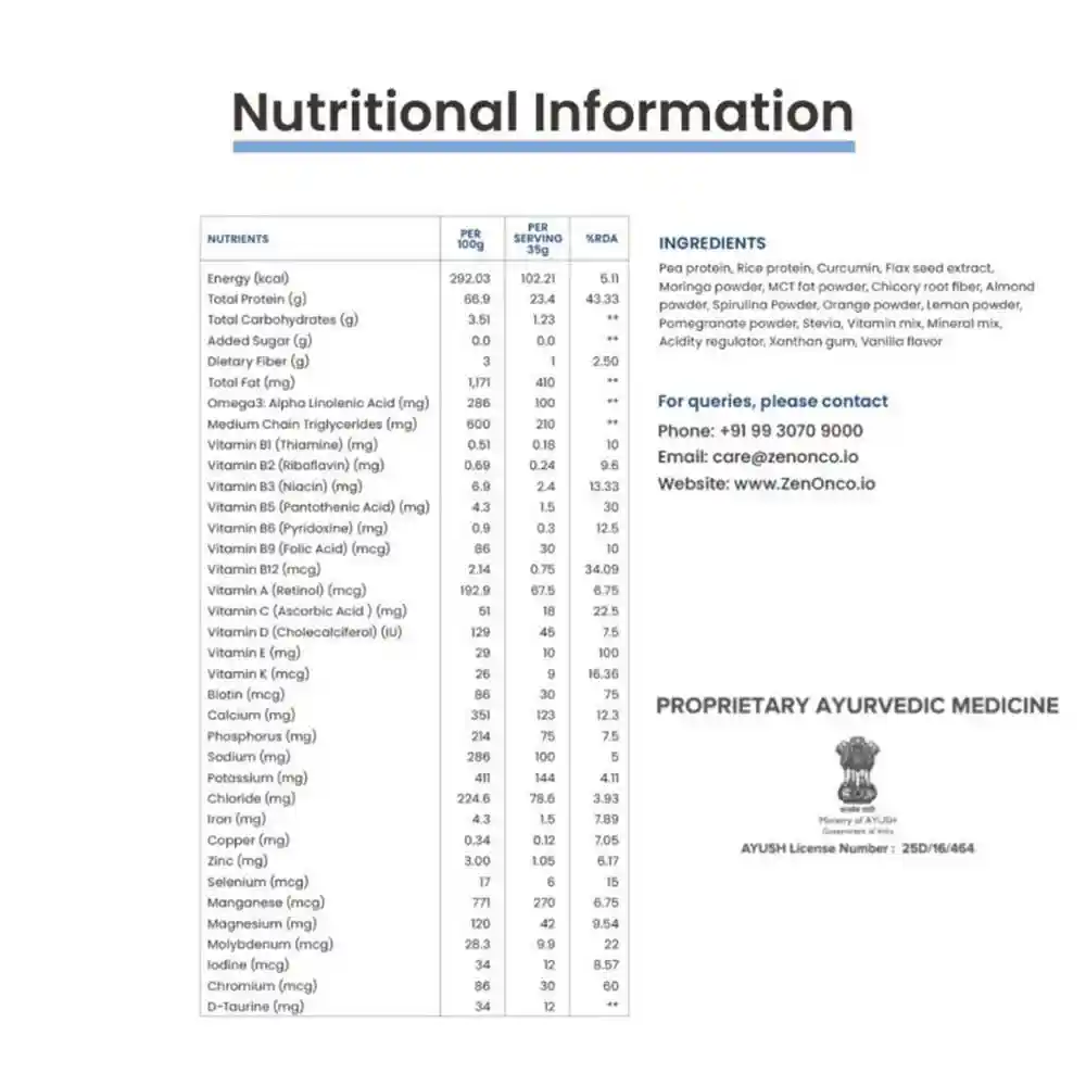 Onco Protein Pro+ Plant-Based Protein for Cancer Care (500 gm) Vanilla Flavour on itshemp.in