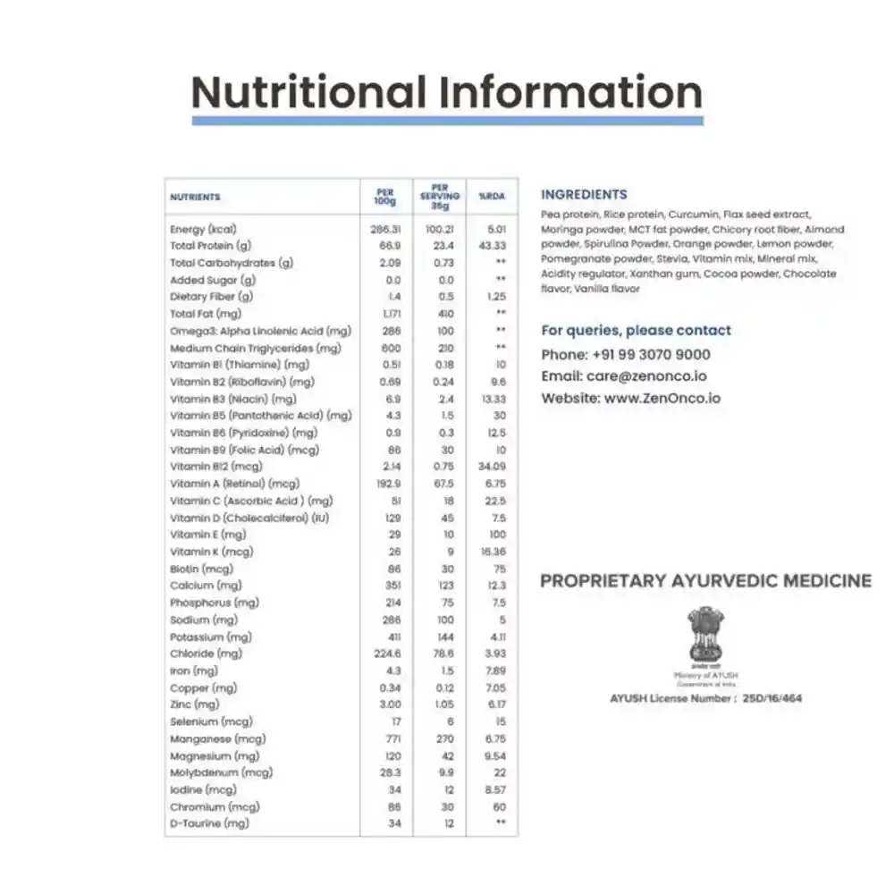 Onco Protein Pro+ Plant-Based Protein for Cancer Care (500 gm) Chocolate Flavour on itshemp.in