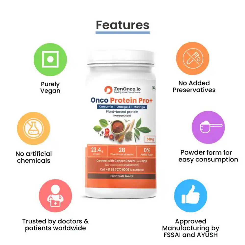 Onco Protein Pro+ Plant-Based Protein for Cancer Care (500 gm) Chocolate Flavour on itshemp.in