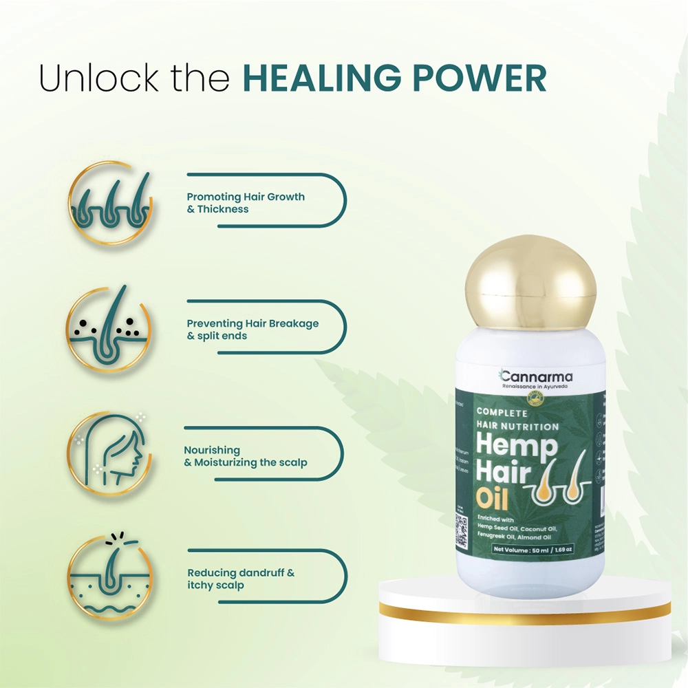 Cannarma Hemp Hair Oil With Coconut & Almond, 50ml - Image 6