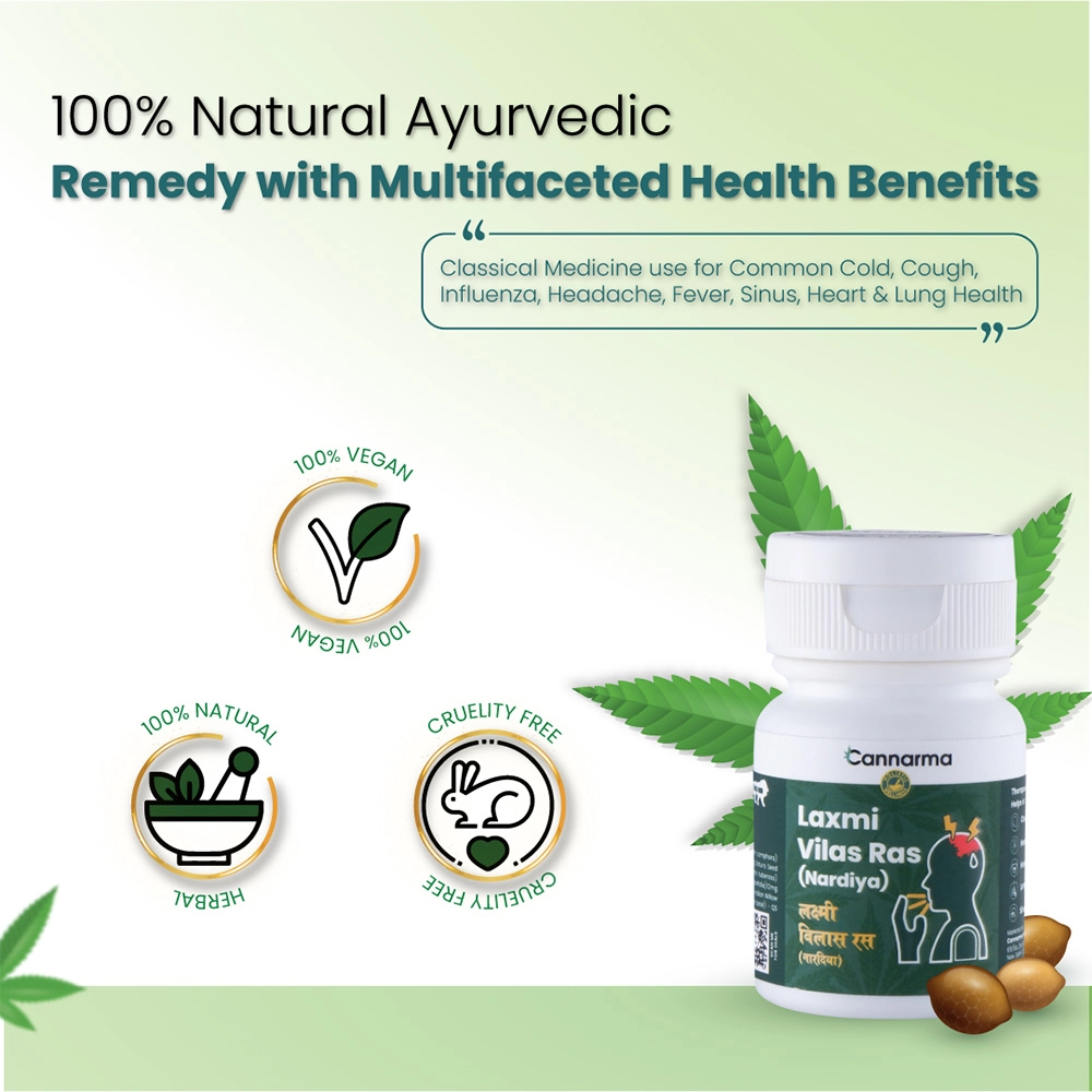 Cannarma Laxmi Vilas Ras Tablet For Cold & Fever, 30 Tablets - Image 2