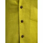 Cannabie Cuban Collar Hemp Shirt Solid (Green) on itshemp.in