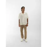 Cannabie Cuban Collar Hemp Shirt Solid (Off White) on itshemp.in
