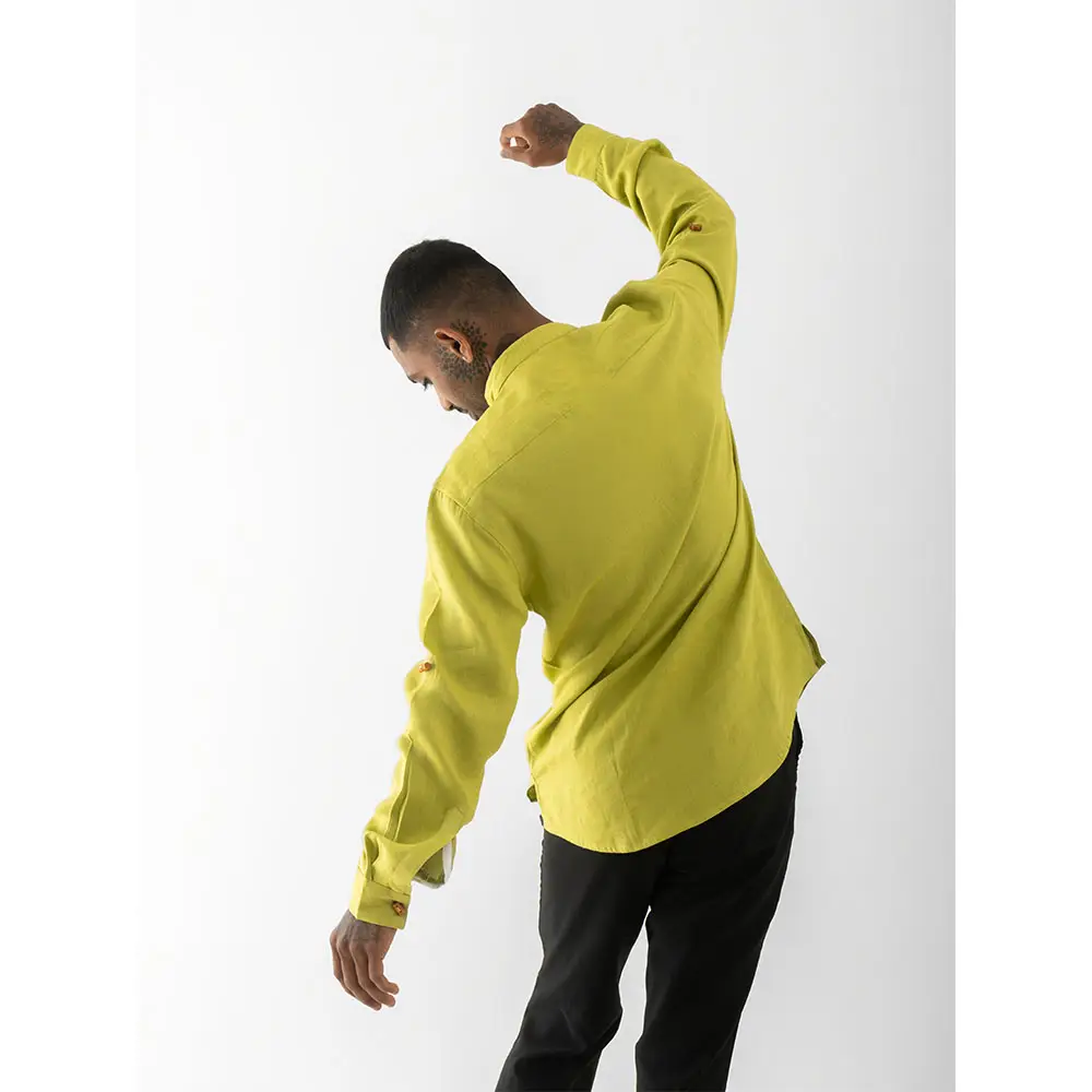 Cannabie Pure Hemp Short Kurta Shirt - Solid (Green) on itshemp.in