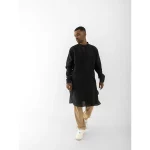 Cannabie Pure Hemp Kurta Long (Black) on itshemp.in