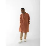 Cannabie Pure Hemp Kurta Long (Brick Red) on itshemp.in