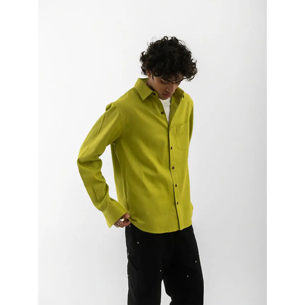Cannabie Full sleeves Hemp Solid Shirt (Green) on itshemp.in