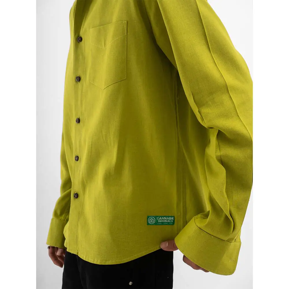 Cannabie Full sleeves Hemp Solid Shirt (Green) on itshemp.in