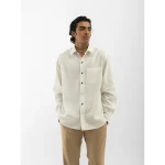 Cannabie Full sleeves Hemp Solid Shirt (Off White) on itshemp.in