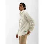 Cannabie Full sleeves Hemp Solid Shirt (Off White) on itshemp.in