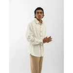 Cannabie Full sleeves Hemp Solid Shirt (Off White) on itshemp.in