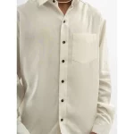 Cannabie Full sleeves Hemp Solid Shirt (Off White) on itshemp.in