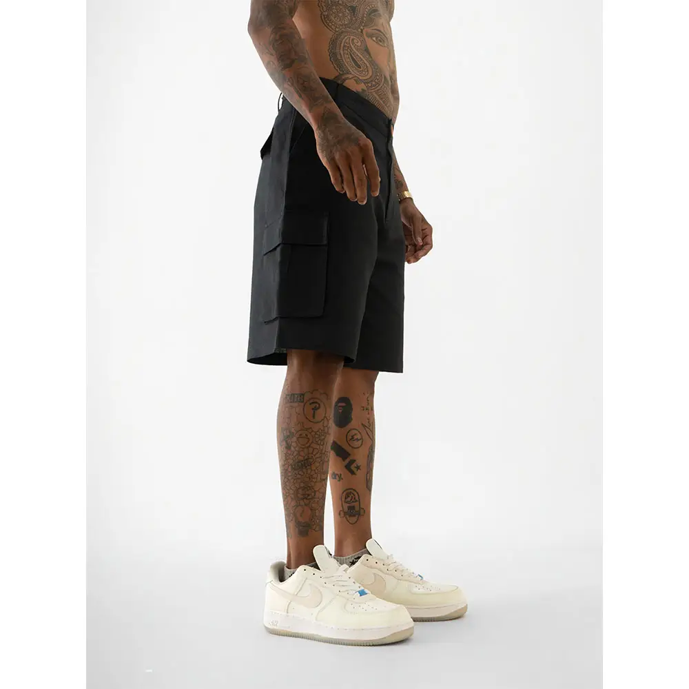 Cannabie Pure Hemp Cargo Shorts (Black) on itshemp.in