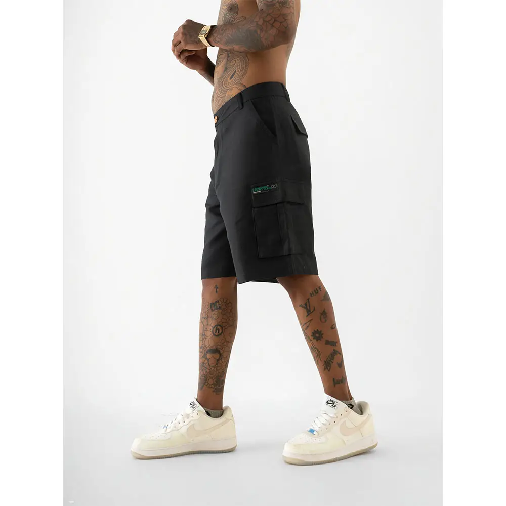 Cannabie Pure Hemp Cargo Shorts (Black) on itshemp.in