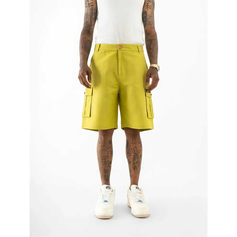 Cannabie Pure Hemp Cargo Shorts (Green) on itshemp.in