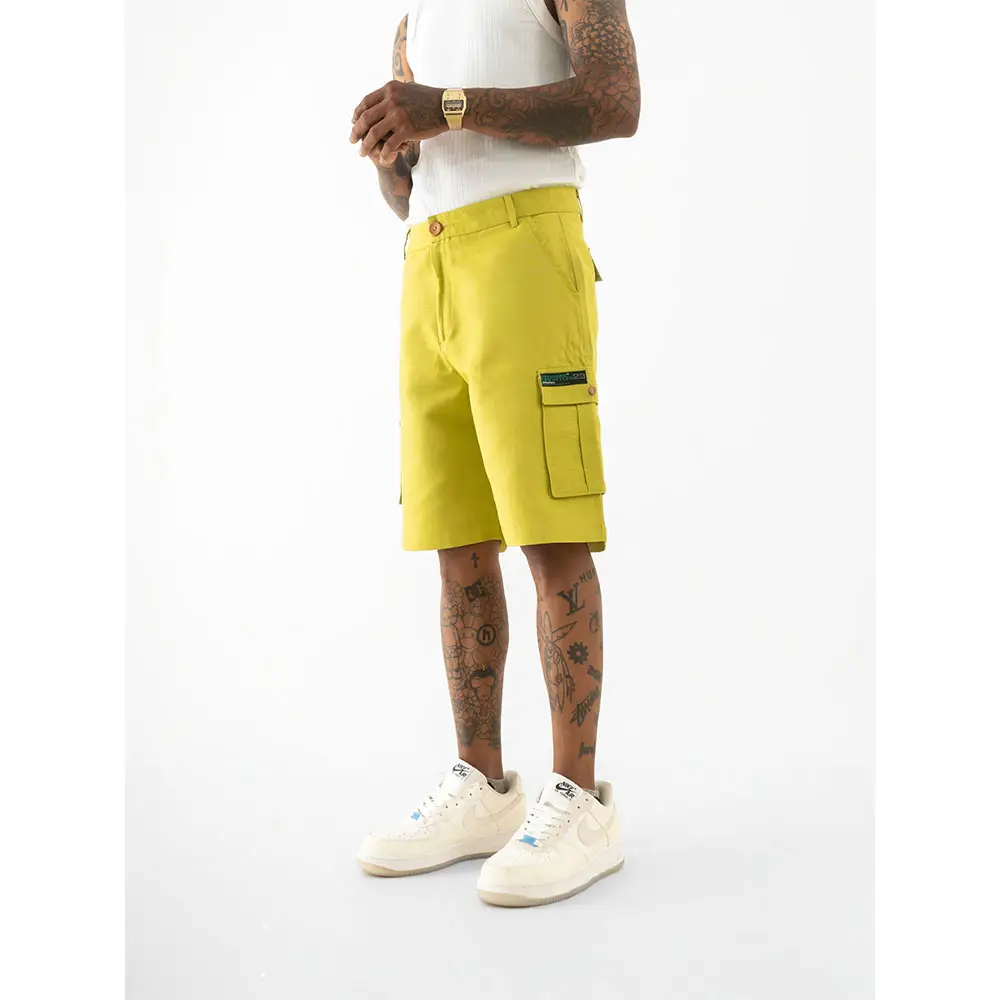 Cannabie Pure Hemp Cargo Shorts (Green) on itshemp.in