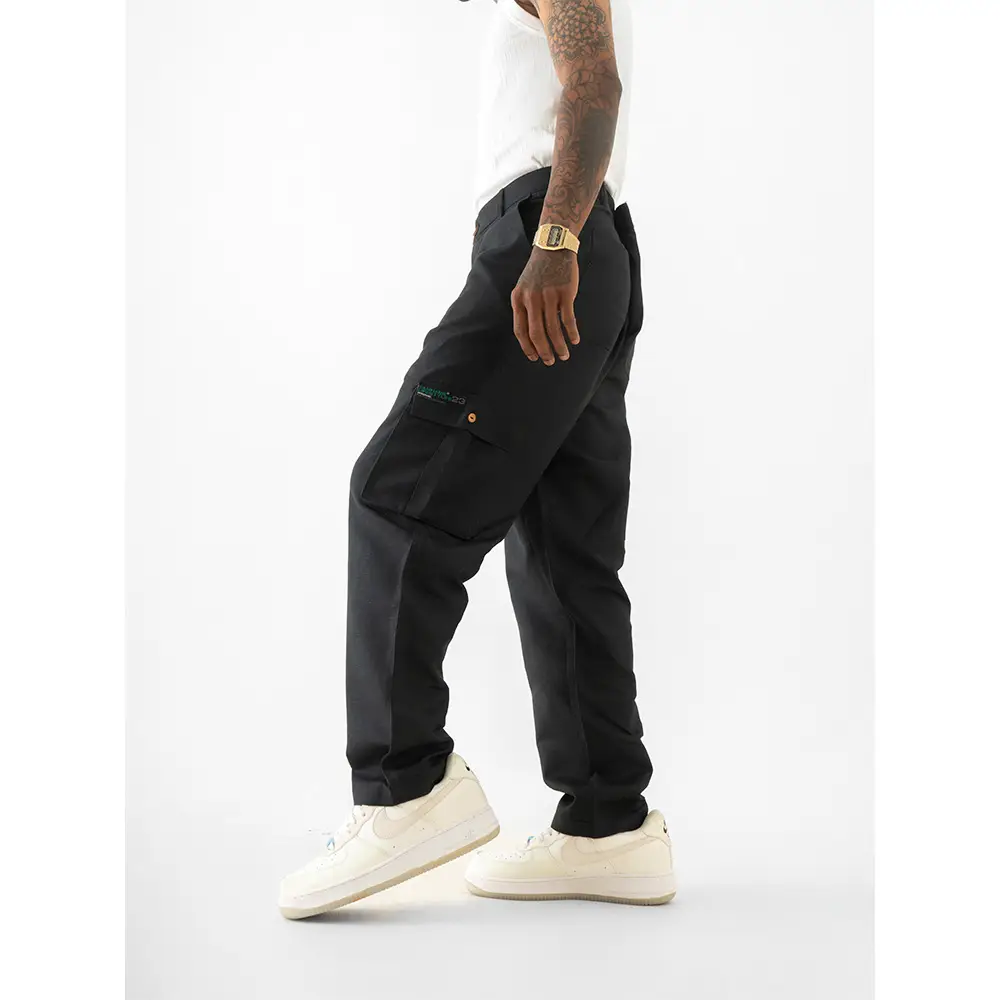 Cannabie Cargo straight fit Pants (Black) on itshemp.in