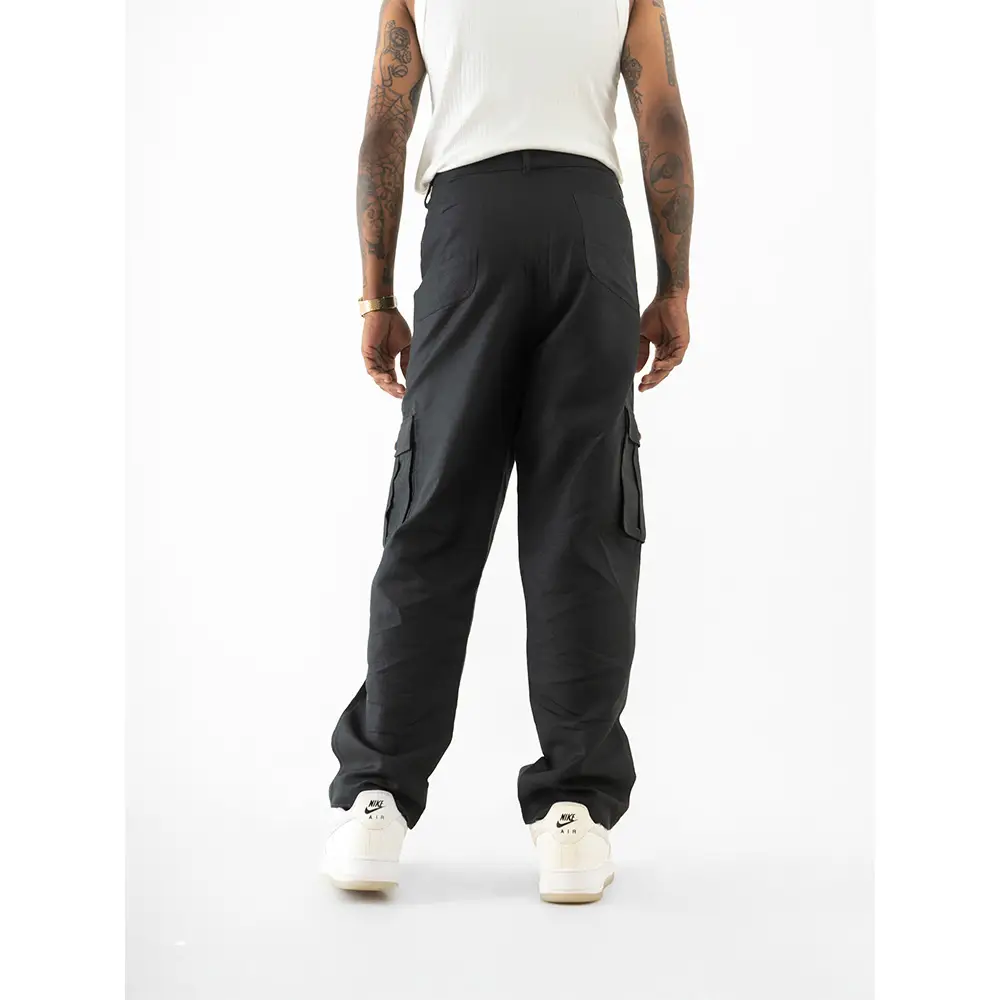 Cannabie Cargo straight fit Pants (Black) on itshemp.in