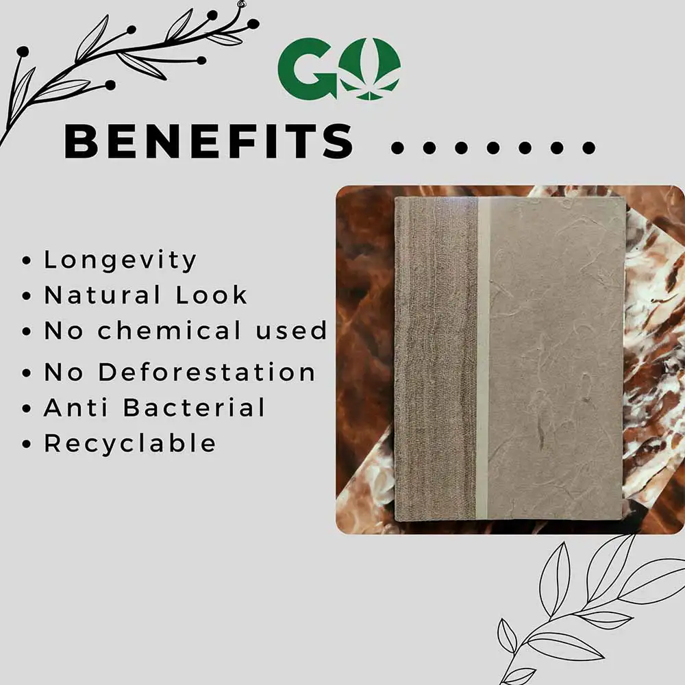 GoHemp Handmade Hemp Diary, 7.25" x 10" (50 Pages) on itshemp.in