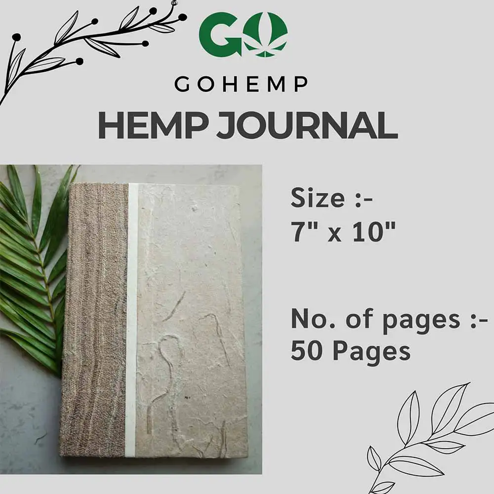 GoHemp Handmade Hemp Diary, 7.25" x 10" (50 Pages) on itshemp.in