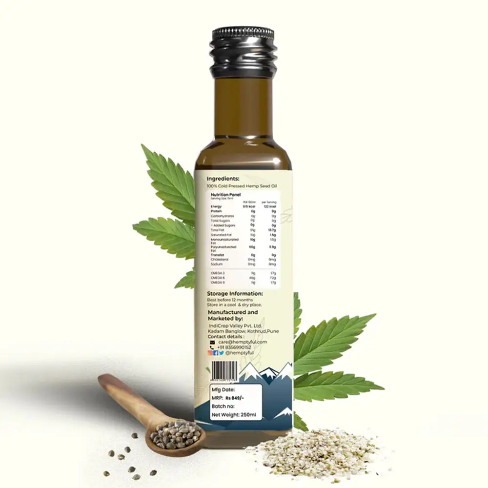 Hemptyful Cold Pressed Hemp Seed Oil 250ml on itshemp.in