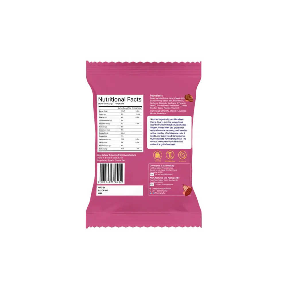 Hemptyful Superseed Bar - Assorted (27g x 6) on itshemp.in