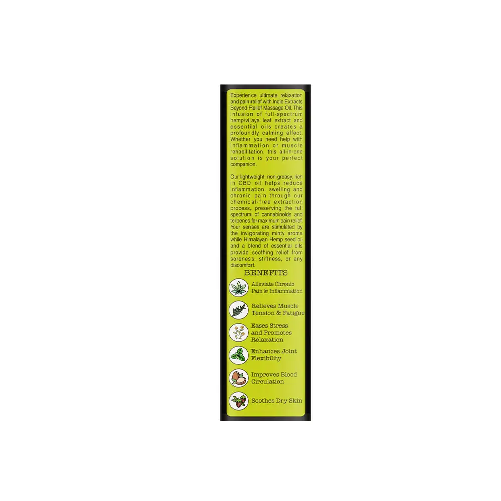 Indie Extracts Beyond Relief Massage Oil, (50 -100 ml) on itshemp.in