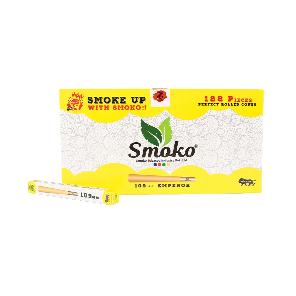 Smoko Cones Classic King Size 109mm, 128 Pack, Brown (Unbleached) on itshemp.in