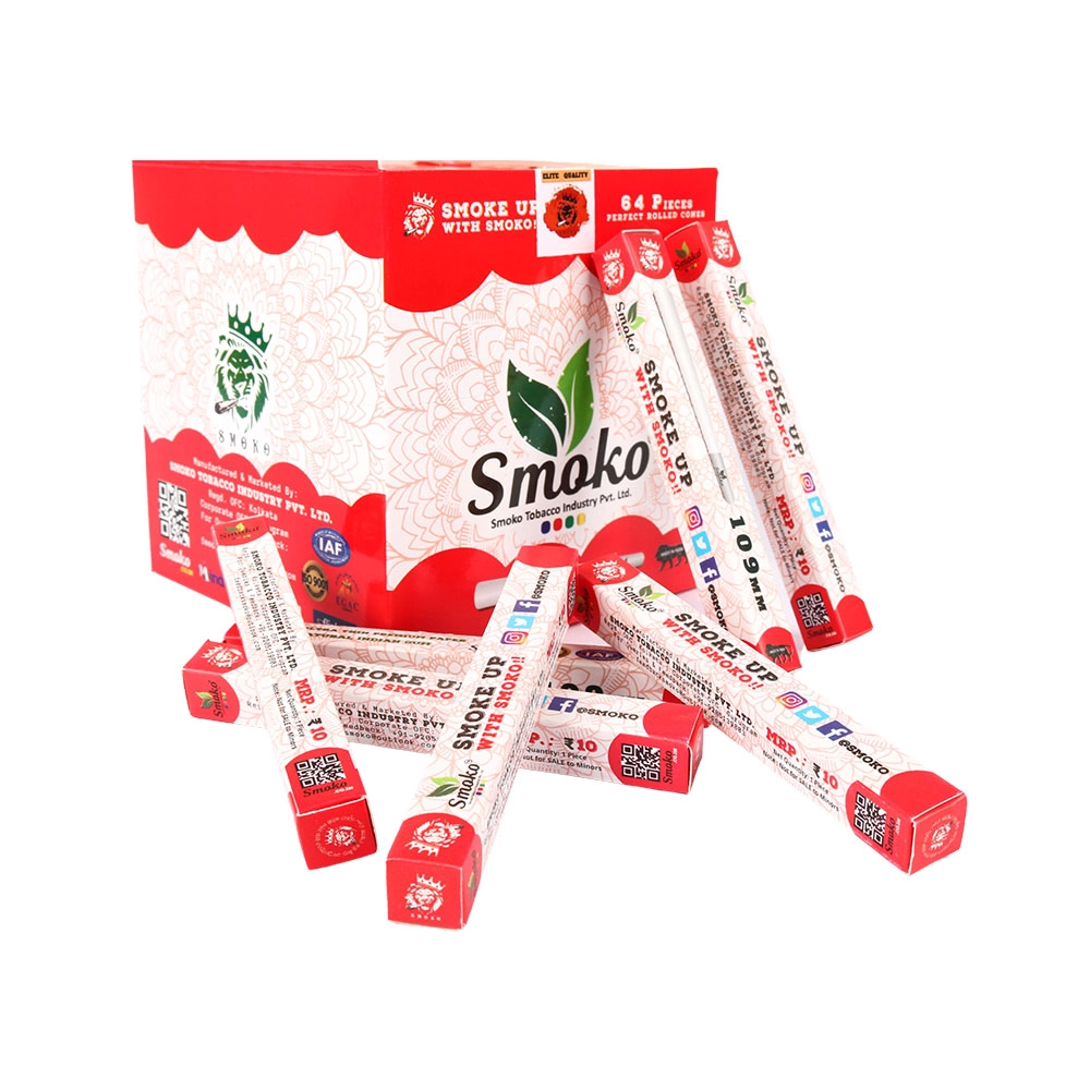 Smoko Rolling Cones, Rolling Papers, 64 Pcs., Classic King Size 109 mm, White (Bleached) on itshemp.in