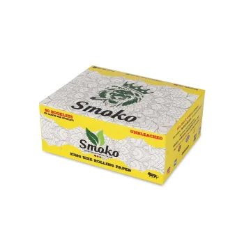 Smoko Rolling Papers Unbleached King Size Full Box - 50 Booklets with 33 papers per Booklet, Brown (Unbleached) on itshemp.in