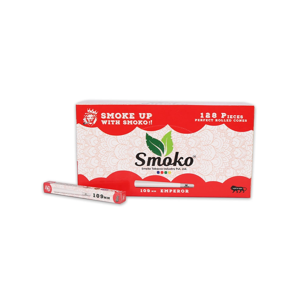 SM185008_2 Smoko Rolling Cones, Rolling Papers, 128 Pcs., Classic King Size 109 mm, White (Bleached) on itshemp.in