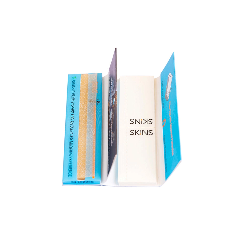 THESKINSCO™ BLUE Magnetic Hemp Rolling Paper & Filter Tips (Pack Of 12) on itshemp.in