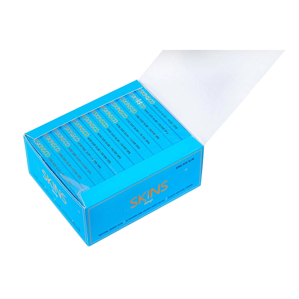 THESKINSCO™ BLUE Magnetic Hemp Rolling Paper & Filter Tips (Pack Of 12) on itshemp.in